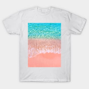 Dreamy seaside photography, water and sand in magical colors T-Shirt